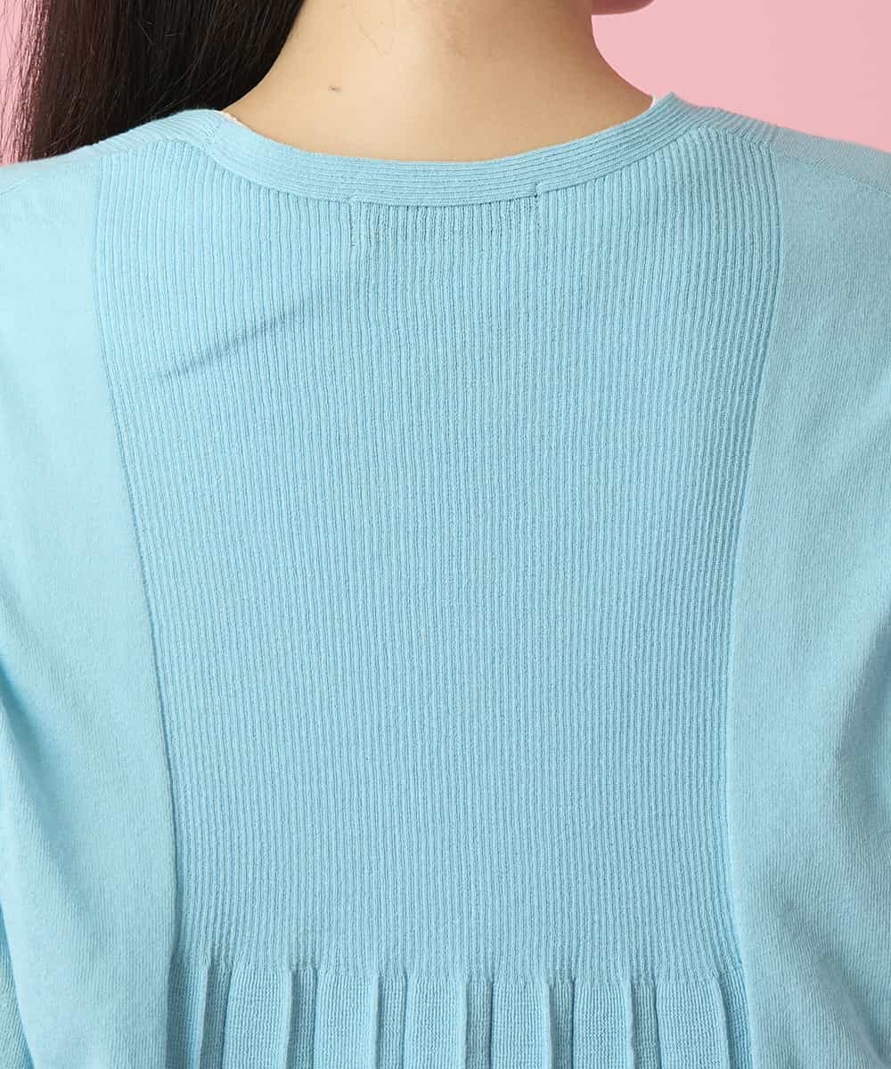 RBFHE70290 HIROKO BIS(ヒロコ ビス) 切り替えプリーツジップニットカーディガン オレンジ