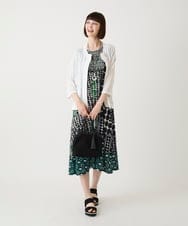 RBFIE80290 HIROKO BIS(ヒロコ ビス) パターン切り替えニットカーディガン /洗える ホワイト