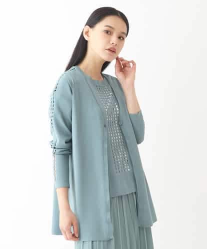 RBFIW20390  レーシーニットデザインカーディガン /洗える