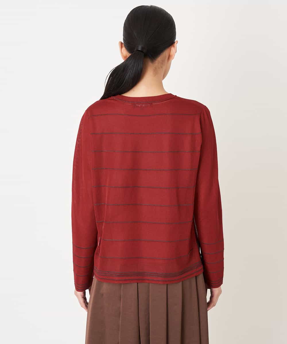 RBFJS02330 HIROKO BIS(ヒロコ ビス) 【洗える】ドット柄シアーニットプルオーバー レッド