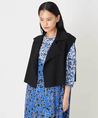 RBFJS03260 HIROKO BIS 【洗える】ショート丈デザインニットジレ