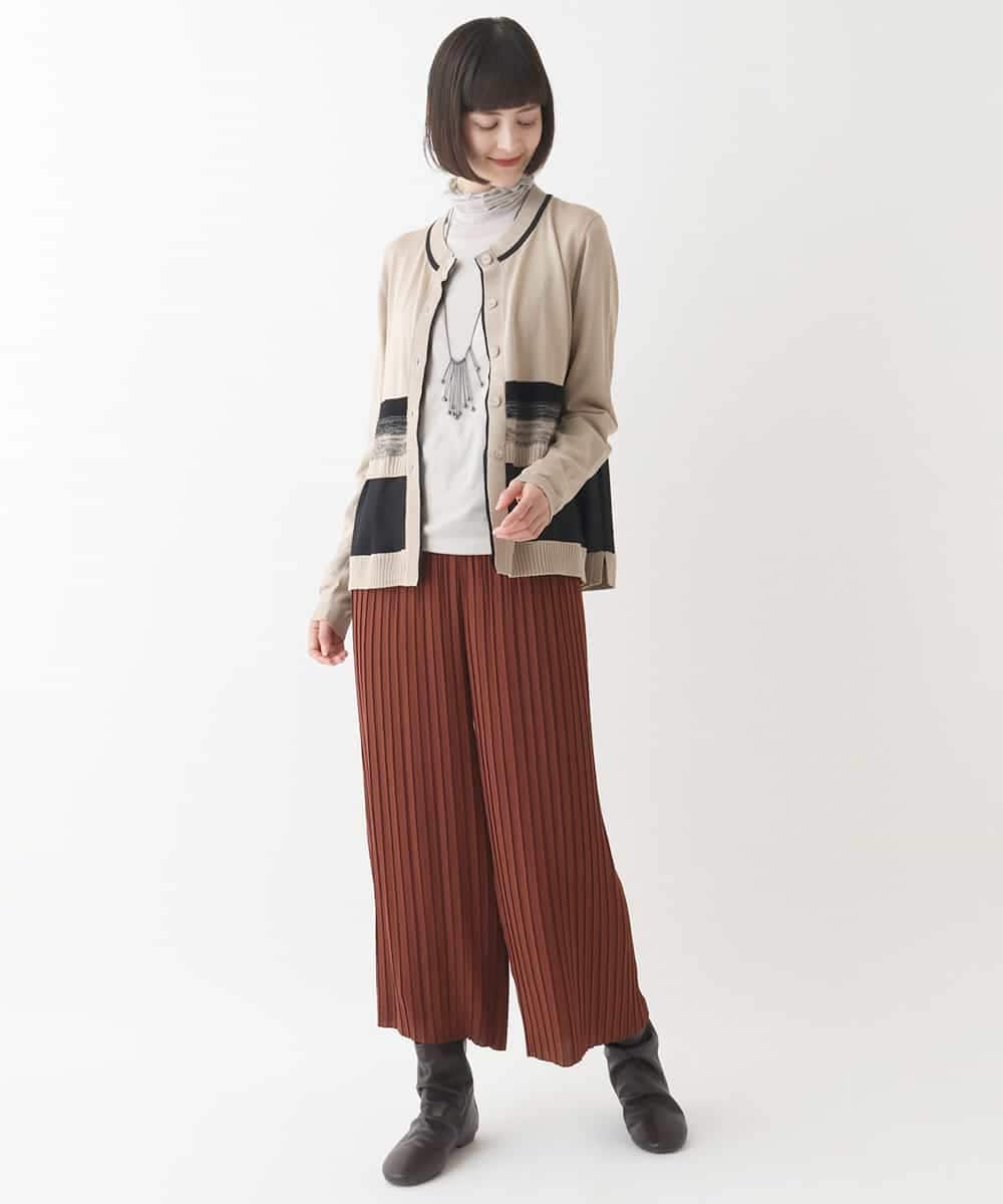 RBFJW01390 HIROKO BIS(ヒロコ ビス) グラデーションジョイントニットカーディガン ベージュ