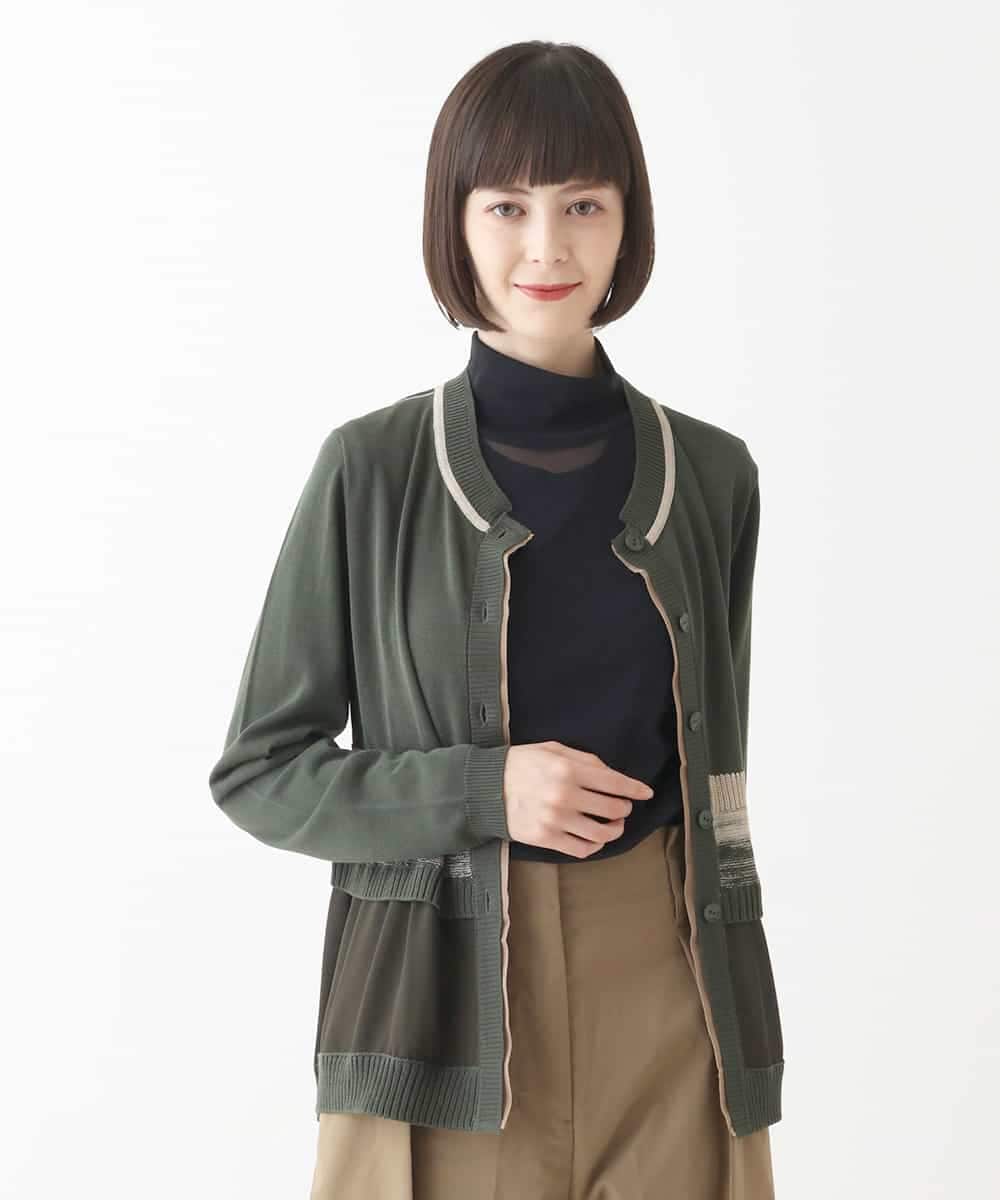 RBFJW01390 HIROKO BIS(ヒロコ ビス) グラデーションジョイントニットカーディガン ベージュ