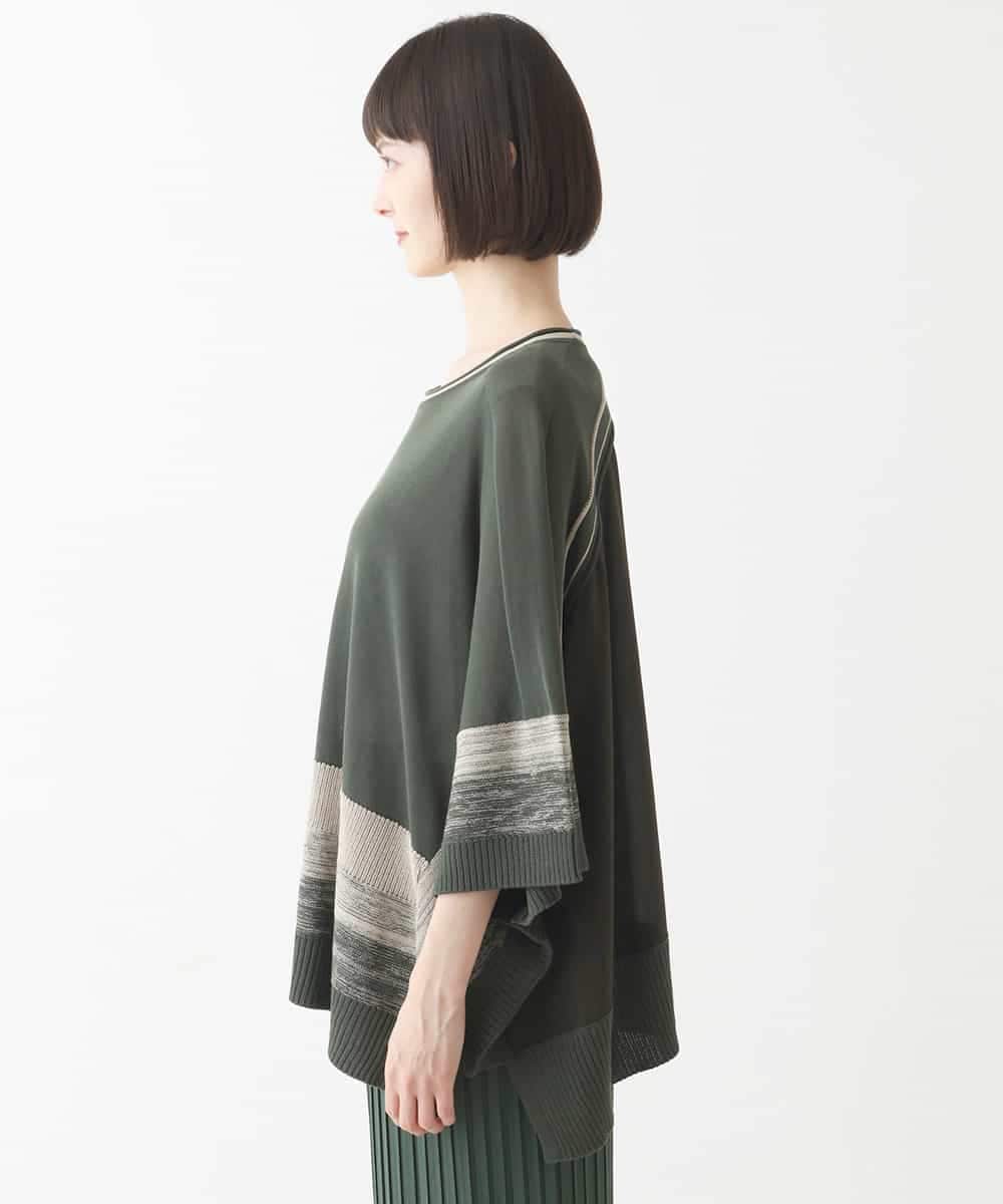 RBFJW02360 HIROKO BIS(ヒロコ ビス) グラデーションポンチョニットプルオーバー グリーン