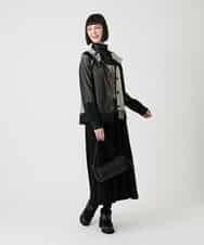 RBFLE20390 HIROKO BIS(ヒロコ ビス) 切り替え配色ニットカーディガン グリーン
