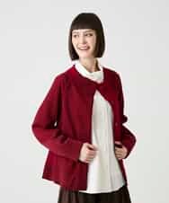 RBFLE20390 HIROKO BIS(ヒロコ ビス) 切り替え配色ニットカーディガン グリーン
