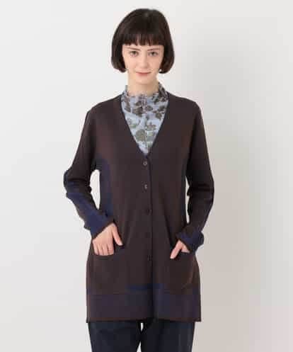 RBFLT20300 HIROKO BIS Vネックジャカードニットカーディガン
