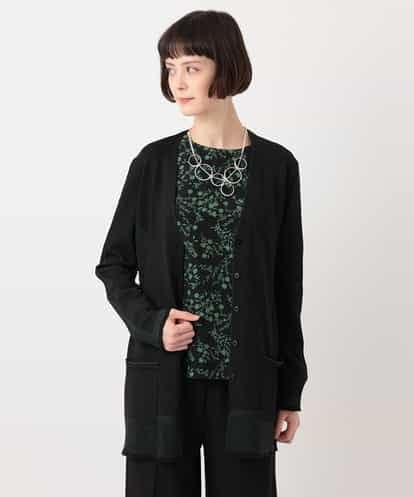 RBFLT20300 HIROKO BIS Vネックジャカードニットカーディガン