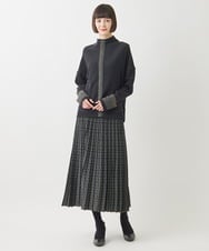 RBGCA56390 HIROKO BIS(ヒロコ ビス) 幾何学ジャカードニットプリーツスカート ブラック