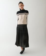 RBGDA02270 HIROKO BIS(ヒロコ ビス) ガーター編みボーダーデザインスカート ブルー