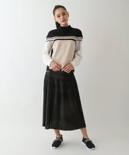 RBGDA02270 HIROKO BIS(ヒロコ ビス) ガーター編みボーダーデザインスカート ブルー