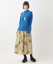 RBHAC11290 HIROKO BIS(ヒロコ ビス) フラワープリントギャザーフレアスカート /洗濯機で洗える グリーン