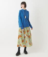 RBHAC11290 HIROKO BIS(ヒロコ ビス) フラワープリントギャザーフレアスカート /洗濯機で洗える グリーン