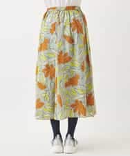 RBHAC11290 HIROKO BIS(ヒロコ ビス) フラワープリントギャザーフレアスカート /洗濯機で洗える グリーン