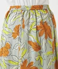 RBHAC11290 HIROKO BIS(ヒロコ ビス) フラワープリントギャザーフレアスカート /洗濯機で洗える グリーン