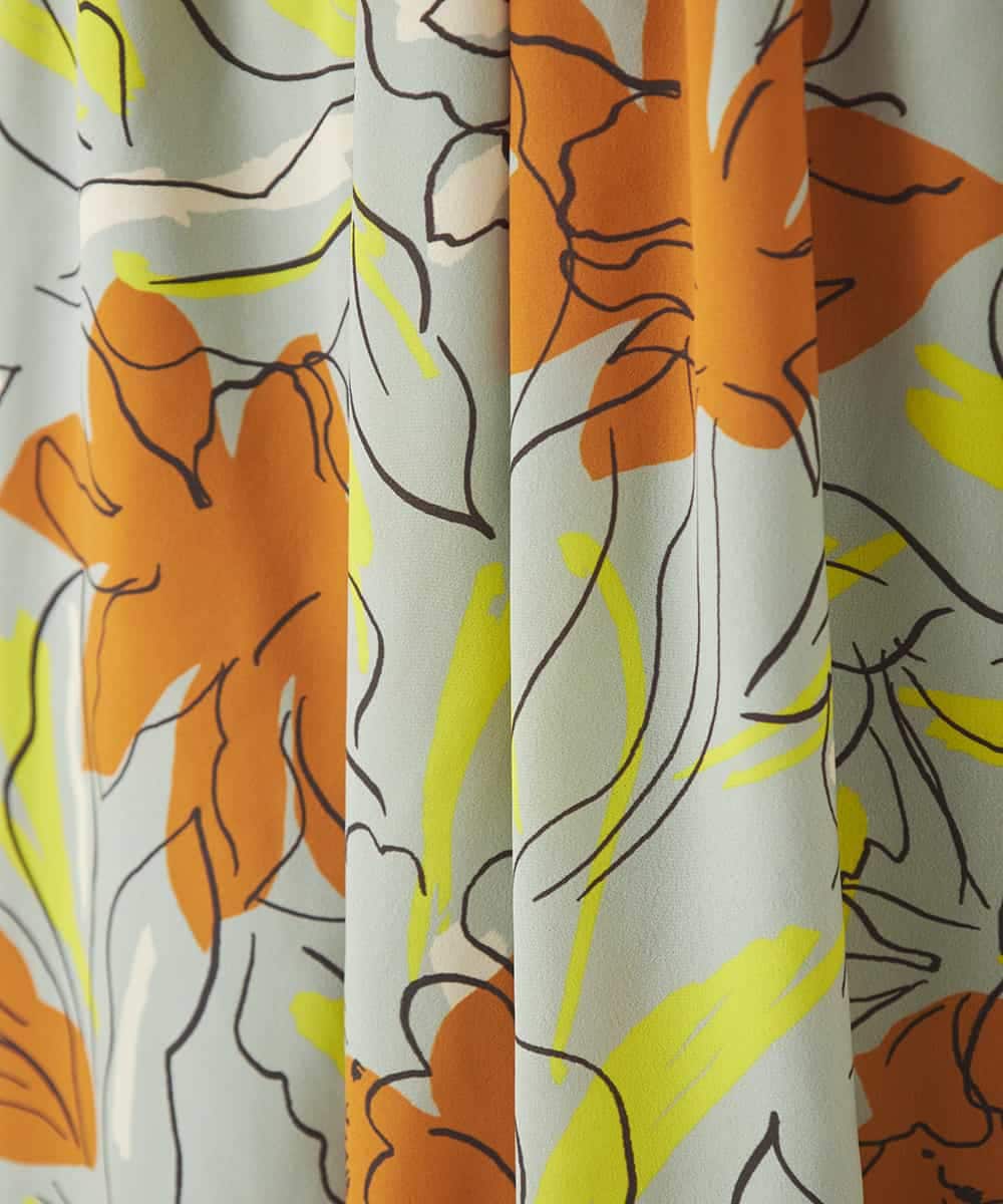 RBHAC11290 HIROKO BIS(ヒロコ ビス) フラワープリントギャザーフレアスカート /洗濯機で洗える グリーン