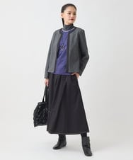 RBHAD28260 HIROKO BIS(ヒロコ ビス) ステッチデザインフレアスカート /洗える ブラック