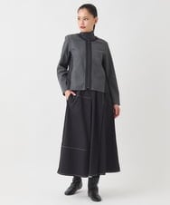 RBHAD28260 HIROKO BIS(ヒロコ ビス) ステッチデザインフレアスカート /洗える ブラック