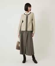 RBHAD28260 HIROKO BIS(ヒロコ ビス) ステッチデザインフレアスカート /洗える ベージュ