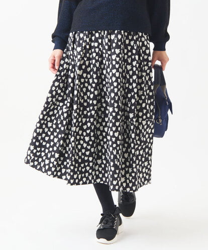 RBHAD31290 HIROKO BIS ドットプリントフレアスカート