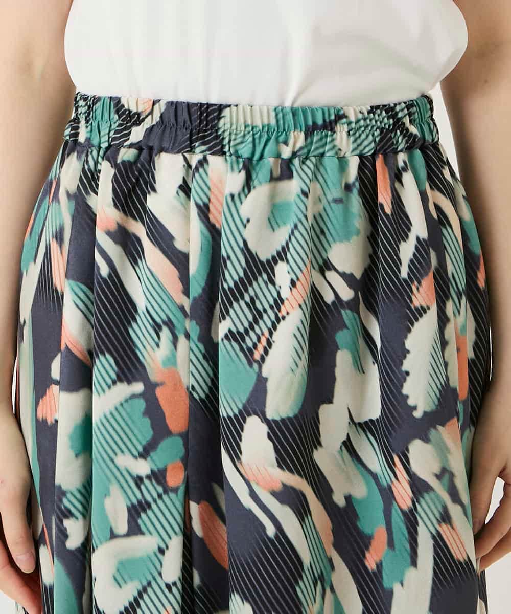 RBHAE37290 HIROKO BIS(ヒロコ ビス) デジタルフラワープリントスカート グリーン