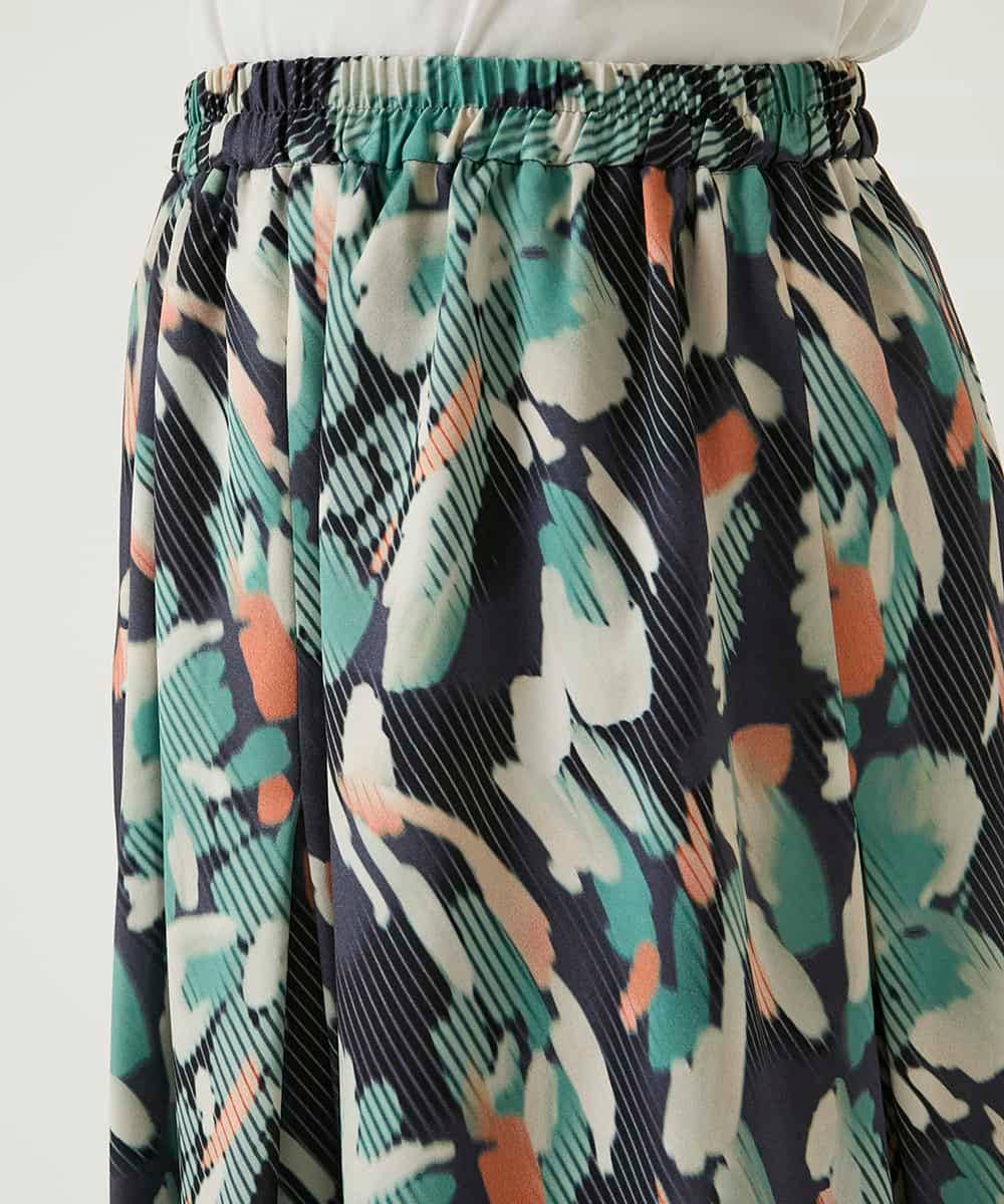 RBHAE37290 HIROKO BIS(ヒロコ ビス) デジタルフラワープリントスカート グリーン