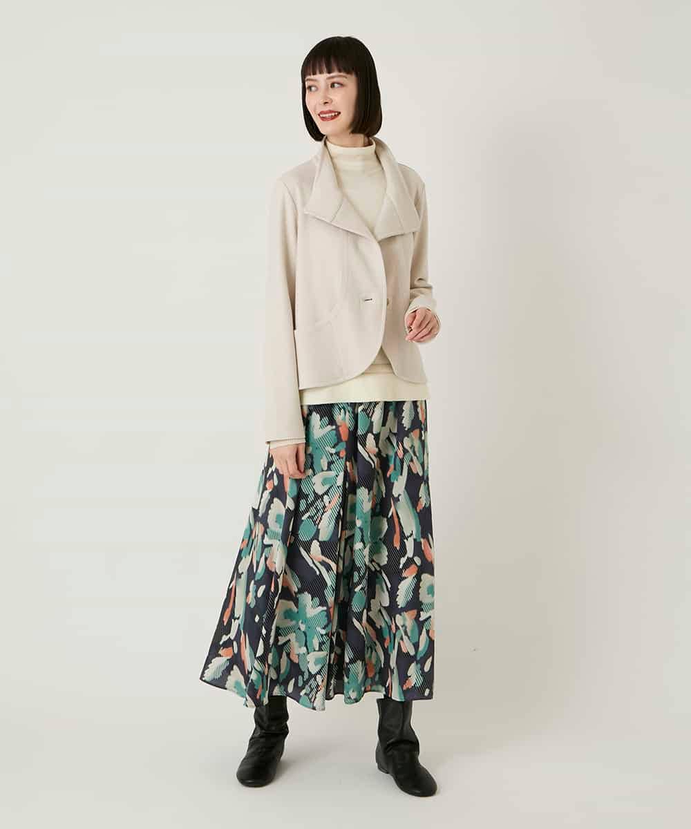 RBHAE37290 HIROKO BIS(ヒロコ ビス) デジタルフラワープリントスカート グリーン