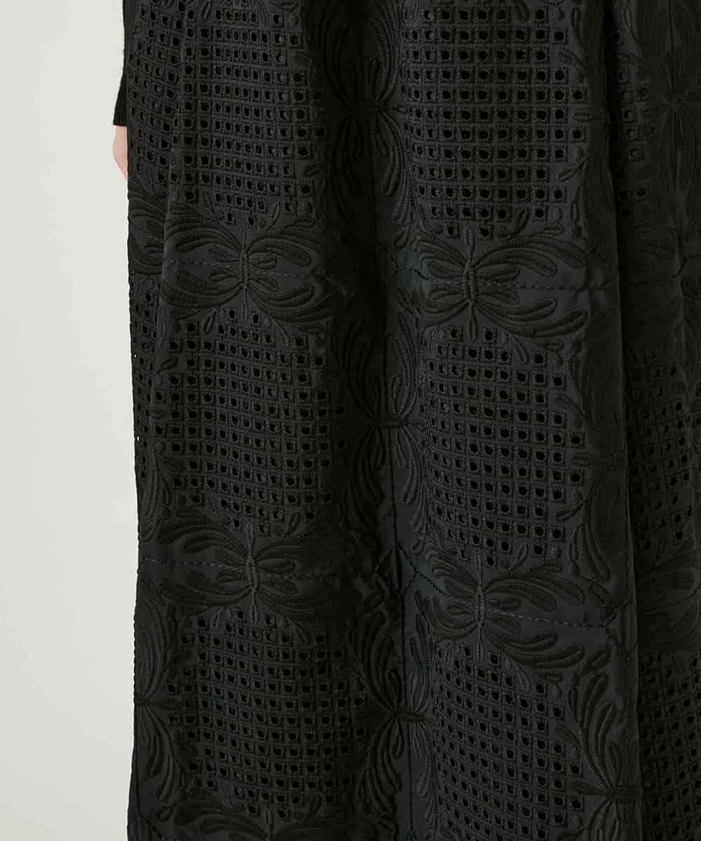 RBHAF50390 HIROKO BIS(ヒロコ ビス) 【先行予約】モチーフレースデザインスカート ブラック