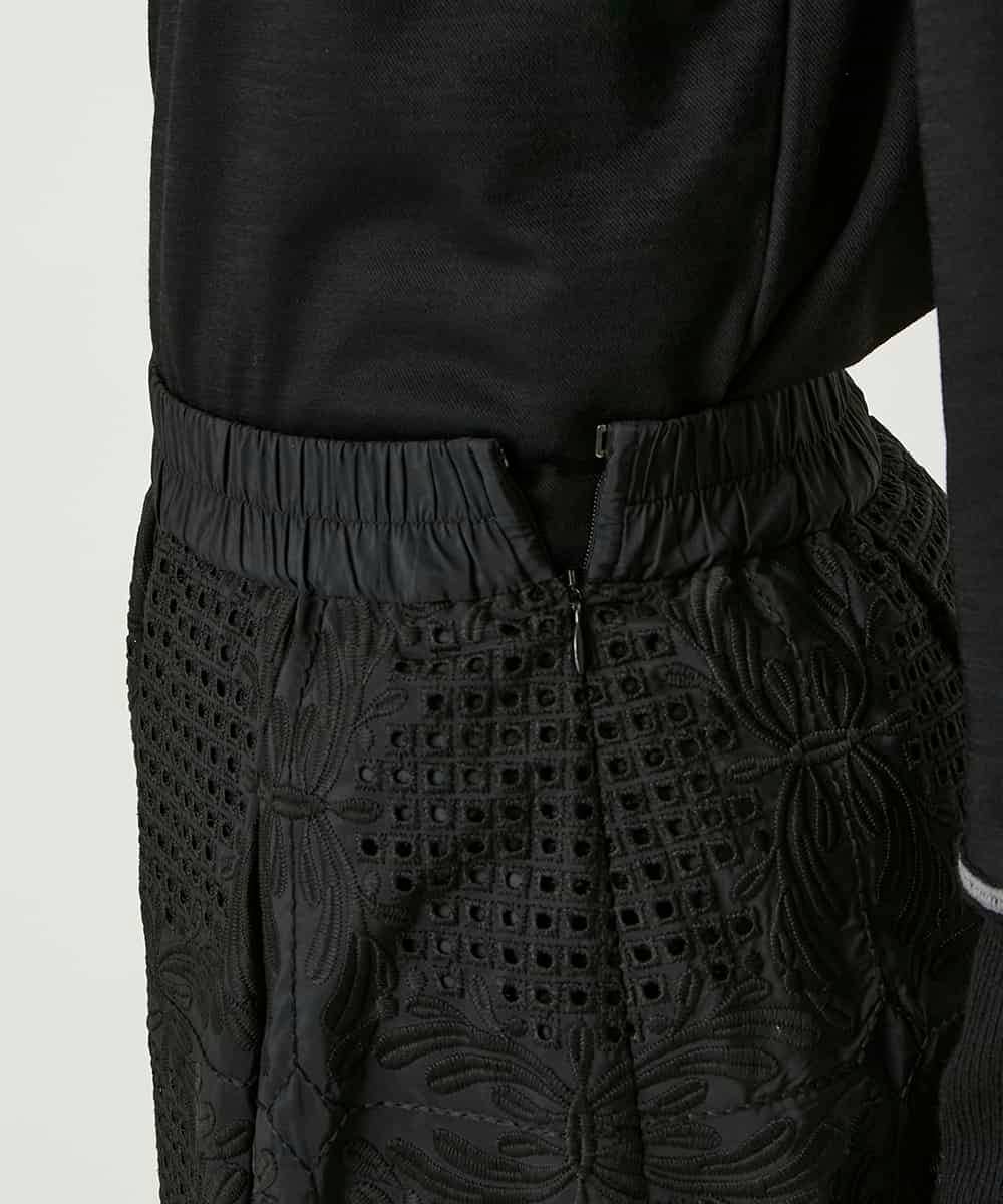 RBHAF50390 HIROKO BIS(ヒロコ ビス) 【先行予約】モチーフレースデザインスカート ブラック