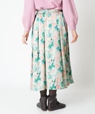 RBHAT10290 HIROKO BIS(ヒロコ ビス) 【洗濯機で洗える】ペイントアートフレアスカート グリーン