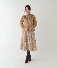 RBHAU26330 HIROKO BIS(ヒロコ ビス) サークル刺繍フレアスカート ブラック