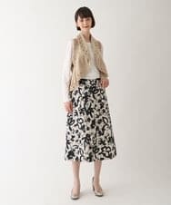 RBHAV45330 HIROKO BIS(ヒロコ ビス) 【洗える】フクレジャカードフラワープリントスカート ベージュ