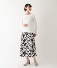 RBHAV45330 HIROKO BIS(ヒロコ ビス) 【洗える】フクレジャカードフラワープリントスカート ベージュ