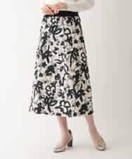 RBHAV45330 HIROKO BIS(ヒロコ ビス) 【洗える】フクレジャカードフラワープリントスカート ベージュ