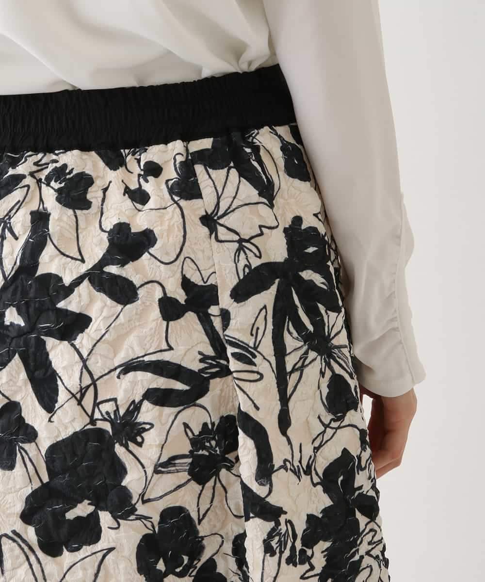 RBHAV45330 HIROKO BIS(ヒロコ ビス) 【洗える】フクレジャカードフラワープリントスカート ベージュ