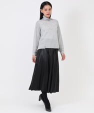 RBHAW10270 HIROKO BIS(ヒロコ ビス) 【洗える】レザーライクエレガンスプリーツスカート ベージュ