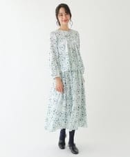 RBHCS02290 HIROKO BIS(ヒロコ ビス) 【洗濯機で洗える】フラワープリントフレアスカート ライトブルー