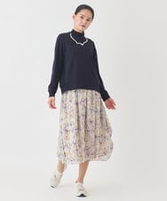 RBHDD08290 HIROKO BIS(ヒロコ ビス) アイリスフラワープリントシアースカート アイボリー