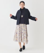 RBHDD08290 HIROKO BIS(ヒロコ ビス) アイリスフラワープリントシアースカート アイボリー