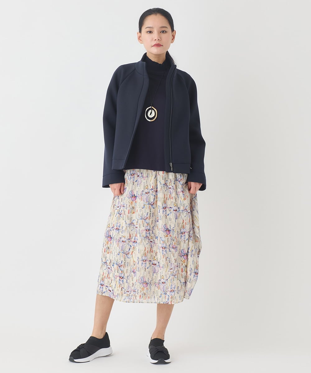 RBHDD08290 HIROKO BIS(ヒロコ ビス) アイリスフラワープリントシアースカート アイボリー