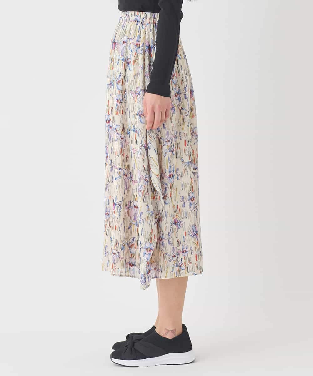 RBHDD08290 HIROKO BIS(ヒロコ ビス) アイリスフラワープリントシアースカート アイボリー