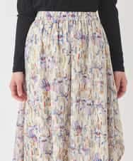 RBHDD08290 HIROKO BIS(ヒロコ ビス) アイリスフラワープリントシアースカート アイボリー