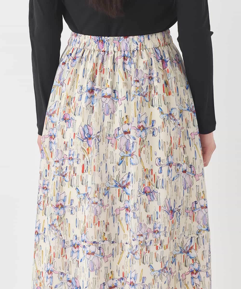 RBHDD08290 HIROKO BIS(ヒロコ ビス) アイリスフラワープリントシアースカート アイボリー