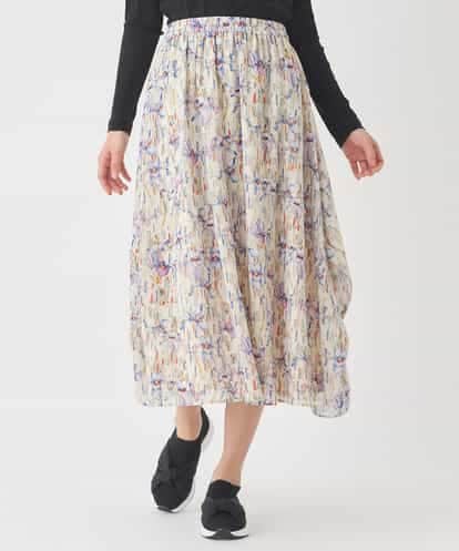 RBHDD08290  アイリスフラワープリントシアースカート