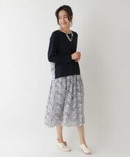 RBHDS03290 HIROKO BIS(ヒロコ ビス) 【洗える/日本製】フラワーレースフレアスカート ピンク