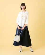 RBHED11270 HIROKO BIS(ヒロコ ビス) 異素材ジョイントリメイク風デニムスカート /洗濯機で洗える ネイビー