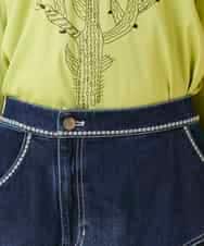 RBHED11270 HIROKO BIS(ヒロコ ビス) 異素材ジョイントリメイク風デニムスカート ネイビー