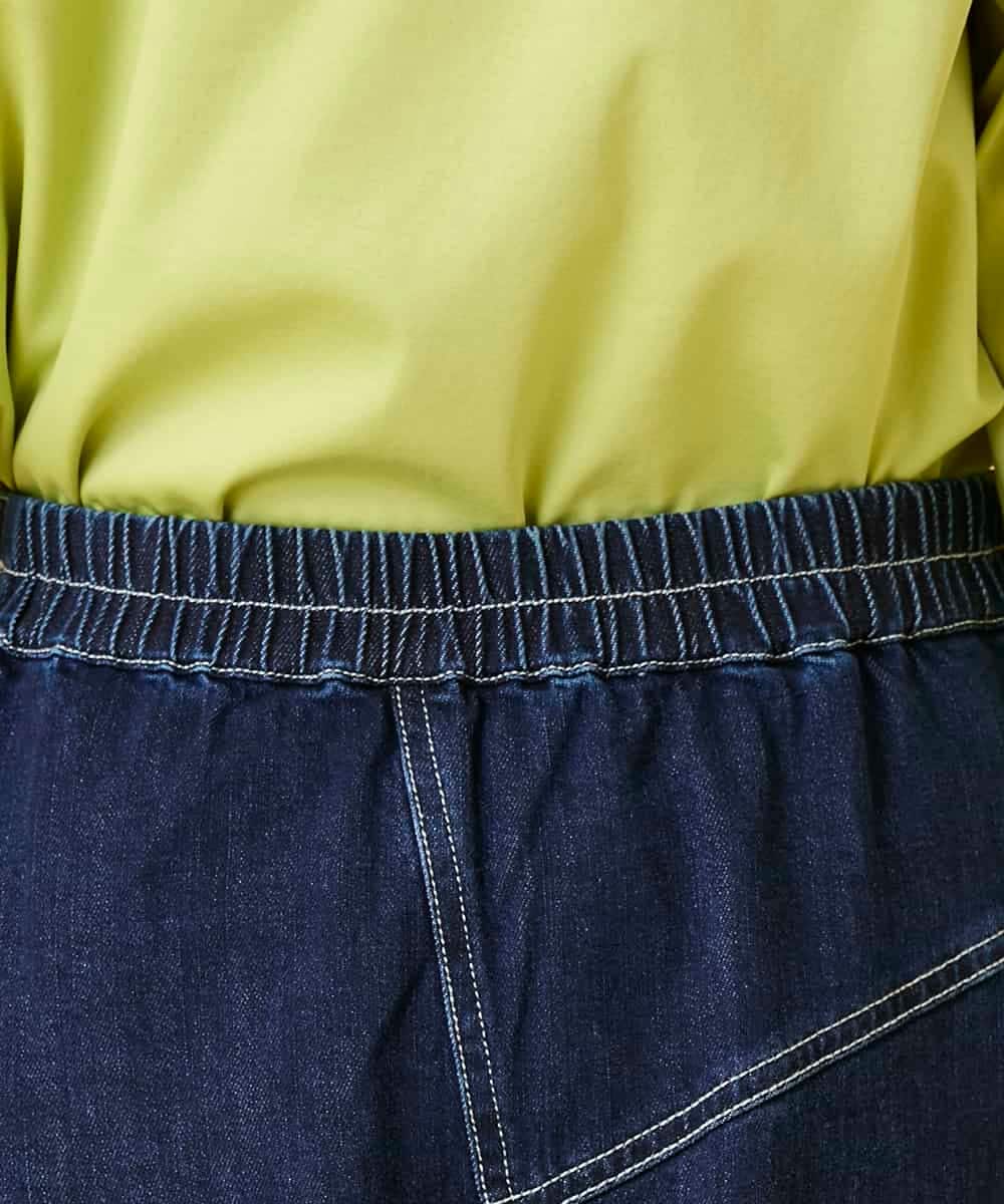 RBHED11270 HIROKO BIS(ヒロコ ビス) 異素材ジョイントリメイク風デニムスカート ネイビー