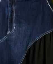 RBHED11270 HIROKO BIS(ヒロコ ビス) 異素材ジョイントリメイク風デニムスカート ネイビー