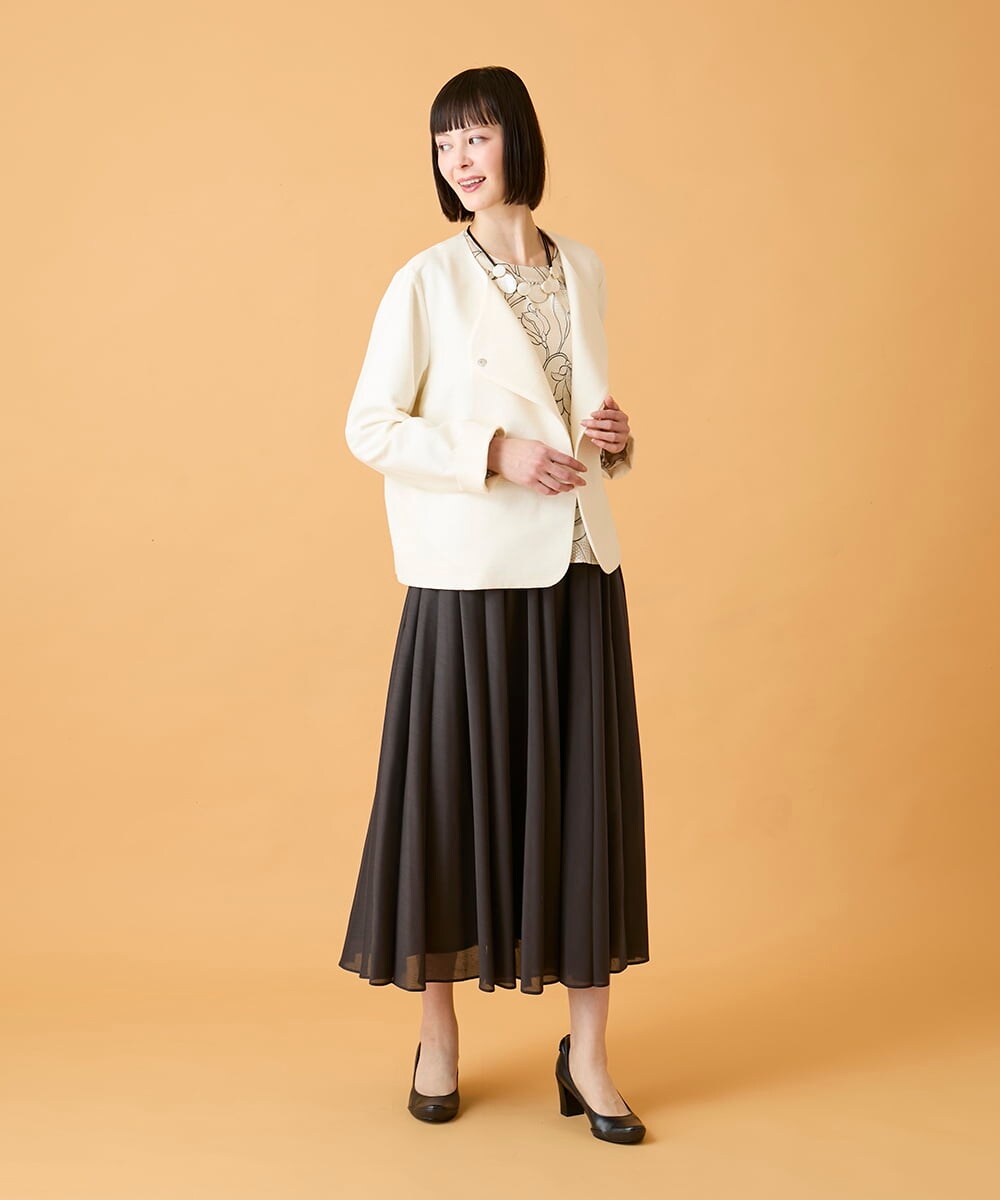 RBHED51290 HIROKO BIS(ヒロコ ビス) かまぼこプリーツスカート /洗える ダークグレー